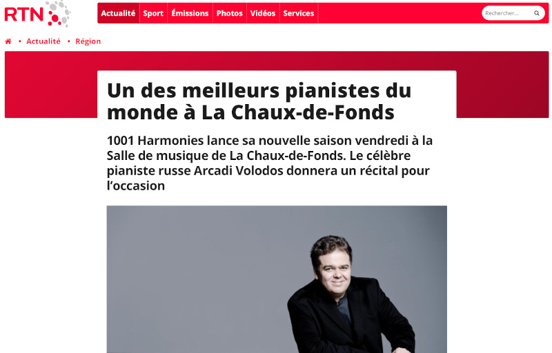 Un des meilleurs pianistes du monde à La Chaux-de-Fonds